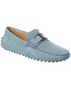 Tod's Man Loafers Pastel Blue Size 7.5 Soft Leather In Blue