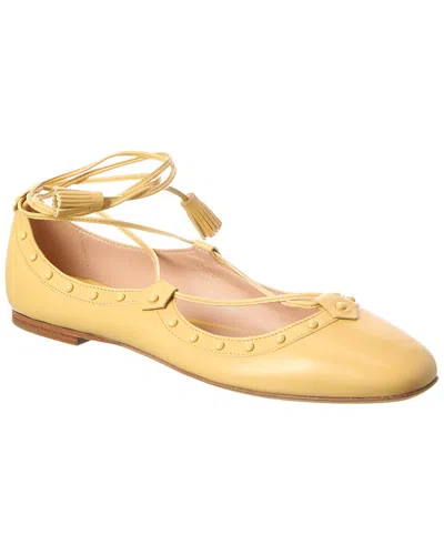 Tod's Leather Flat In Yellow