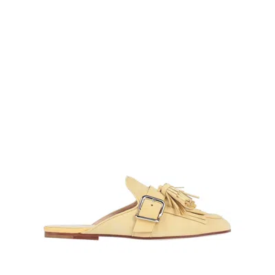 Tod's Leather Flat Mules In Neutral