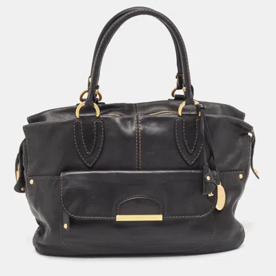 Tod's Leather Front Pocket Satchel In Grey