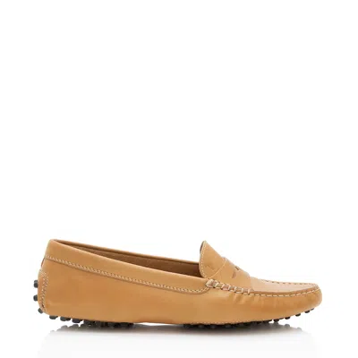 Tod's Leather Gommini Driving Moccasin In Brown