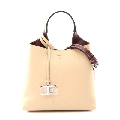 Tod's Leather Handbag Beige In Sand