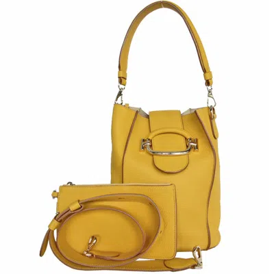 Pre-owned Tod's Leather Handbag Pouch Shoulder Bag () In Yellow