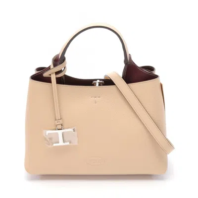 Pre-owned Tod's Leather Handbag () In Beige