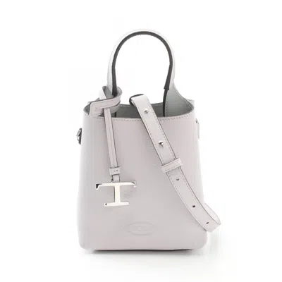 Pre-owned Tod's Leather Handbag () In Purple