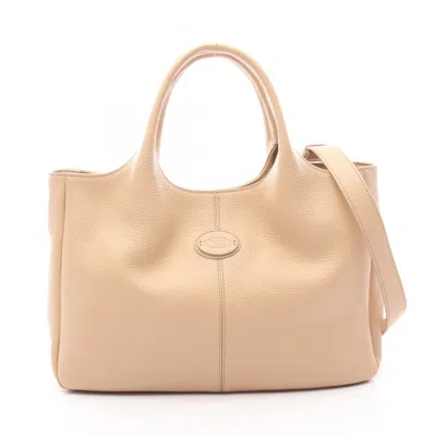 Pre-owned Tod's Leather Handbag () In Sand