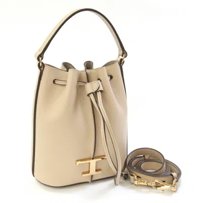 Pre-owned Tod's Leather Handbag () In Sand
