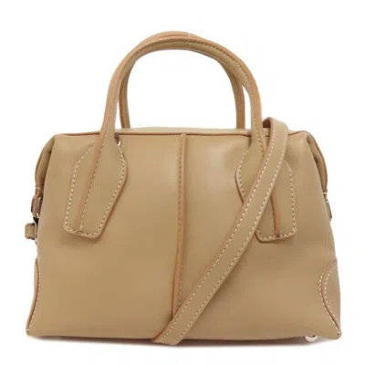Pre-owned Tod's Leather Handbag () In Sand
