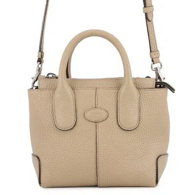 Pre-owned Tod's Leather Handbag () In Sand