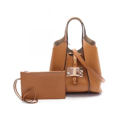 Pre-owned Tod's Leather Handbag Shopping Bag () In Brown