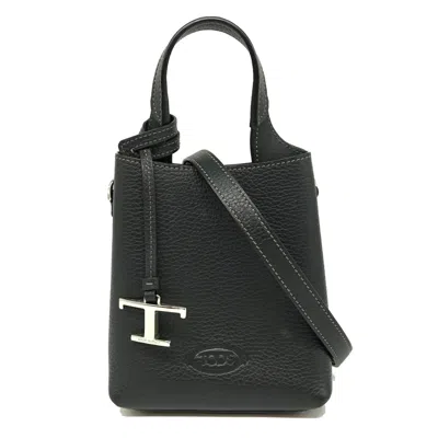 Pre-owned Tod's Leather Handbag Shoulder Bag () In Black