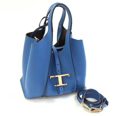 Pre-owned Tod's Leather Handbag Shoulder Bag () In Blue