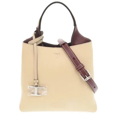 Pre-owned Tod's Leather Handbag Shoulder Bag () In White