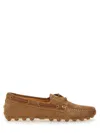 Tod's Light Walnut Leather Driving Moccasin Made In Italy Men