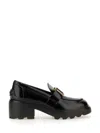 Tod's Shiny Leather Logo Buckle Chunky Loafers