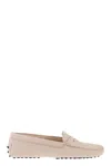 Tod's Almond Toe Suede Loafers In Neutral
