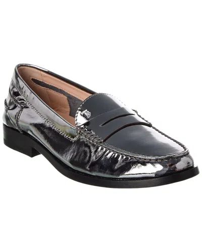 Tod's Leather Loafer In Metallic
