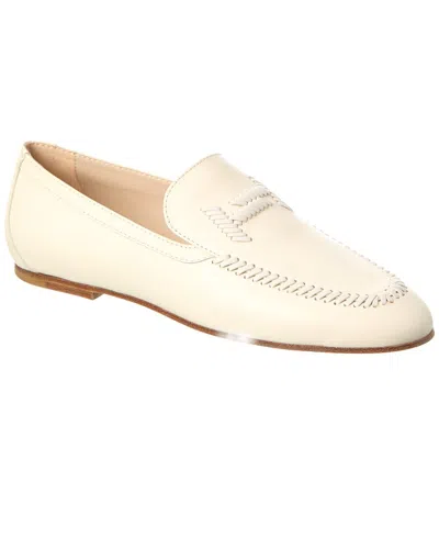Tod's Leather Loafer In Neutral