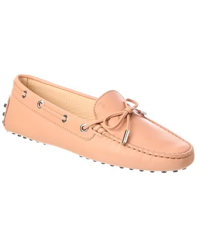 Tod's Leather Loafer In Neutral