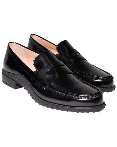 Tod's Leather Loafer In Black