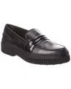 Tod's Leather Loafer In Black
