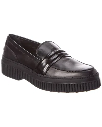 Tod's Leather Loafer In Black