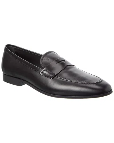 Tod's Leather Loafer In Black