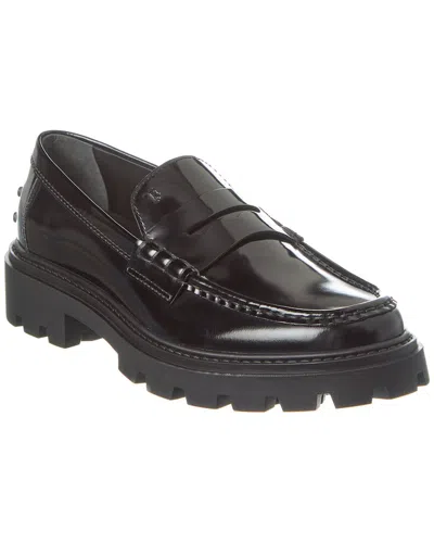 Tod's Leather Loafer In Black