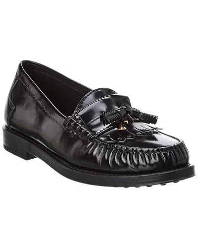 Tod's Leather Loafer In Black