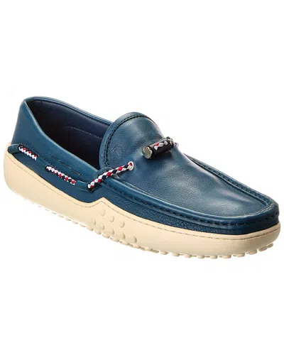 Tod's Leather Loafer In Blue