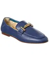 Tod's Leather Loafer In Blue