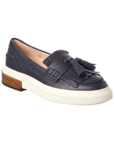 Tod's Leather Loafer In Blue
