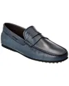 Tod's Leather Loafer In Blue