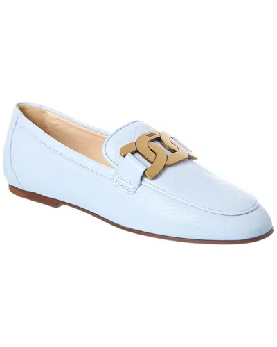 Tod's Leather Loafer In Blue