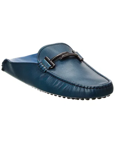 Tod's Leather Loafer In Blue