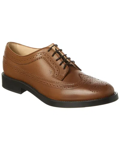 Tod's Leather Loafer In Brown