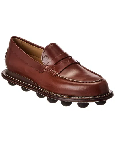 Tod's Leather Loafer In Brown