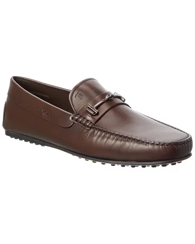 Tod's Leather Loafers In Brown