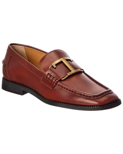 Tod's Leather Loafer In Brown