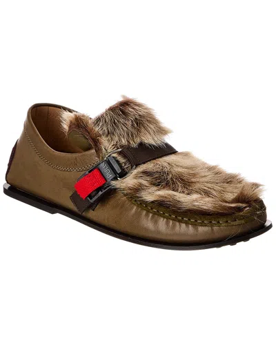 Tod's Leather Loafer In Green