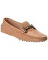 Tod's Leather Loafer In Neutral