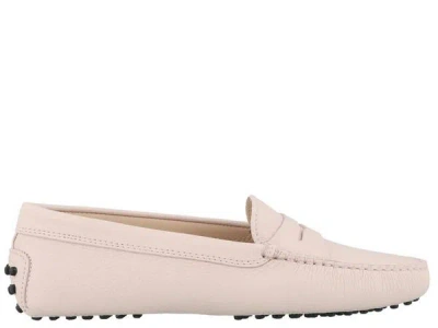 Tod's Leather Loafer In Neutral