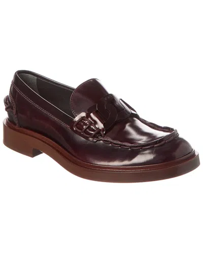 Tod's Leather Loafer In Red
