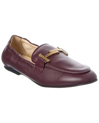 Tod's Kate Loafers In Leather In Purple