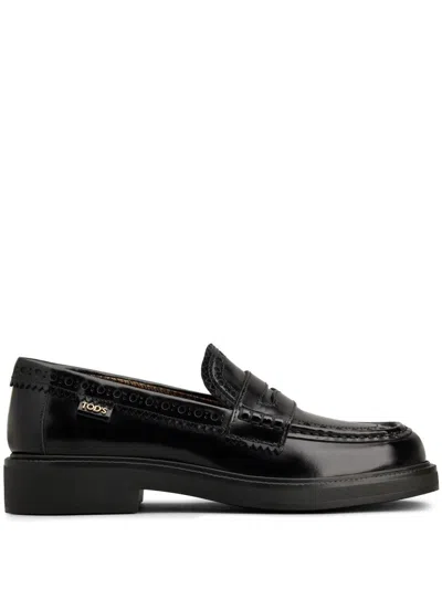 Tod's Leather Loafer Shoes In Black