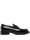 Tod's Leather Loafers With Round Toe And Penny Strap In Black