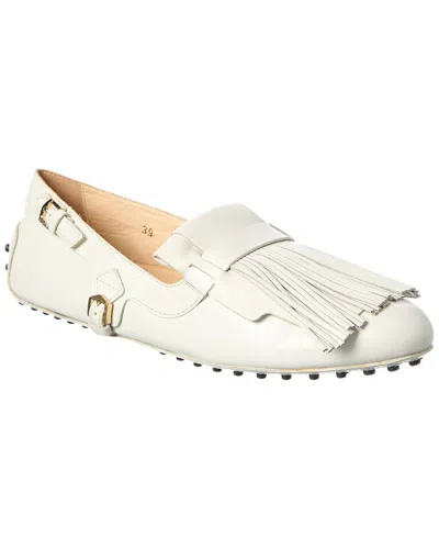 Tod's Leather Loafer In White
