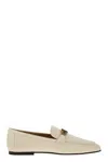 Tod's Logo-plaque Leather Loafers In Beige