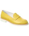 Tod's Leather Loafer In Yellow