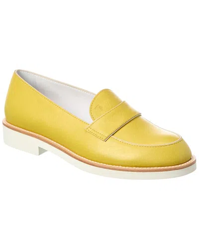 Tod's Leather Loafer In Yellow